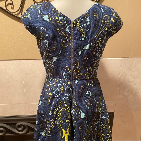 Tracy Reese Petites Paisley Short Sleeve Dress 0P - Picture 2 of 10